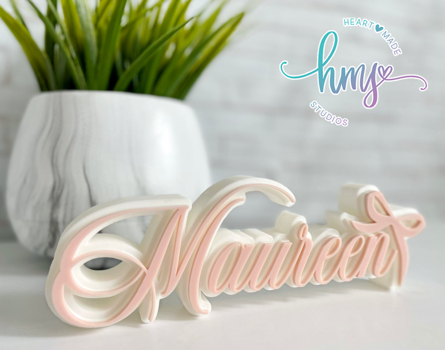 Personalized 3D Coquette Bow Name Plate