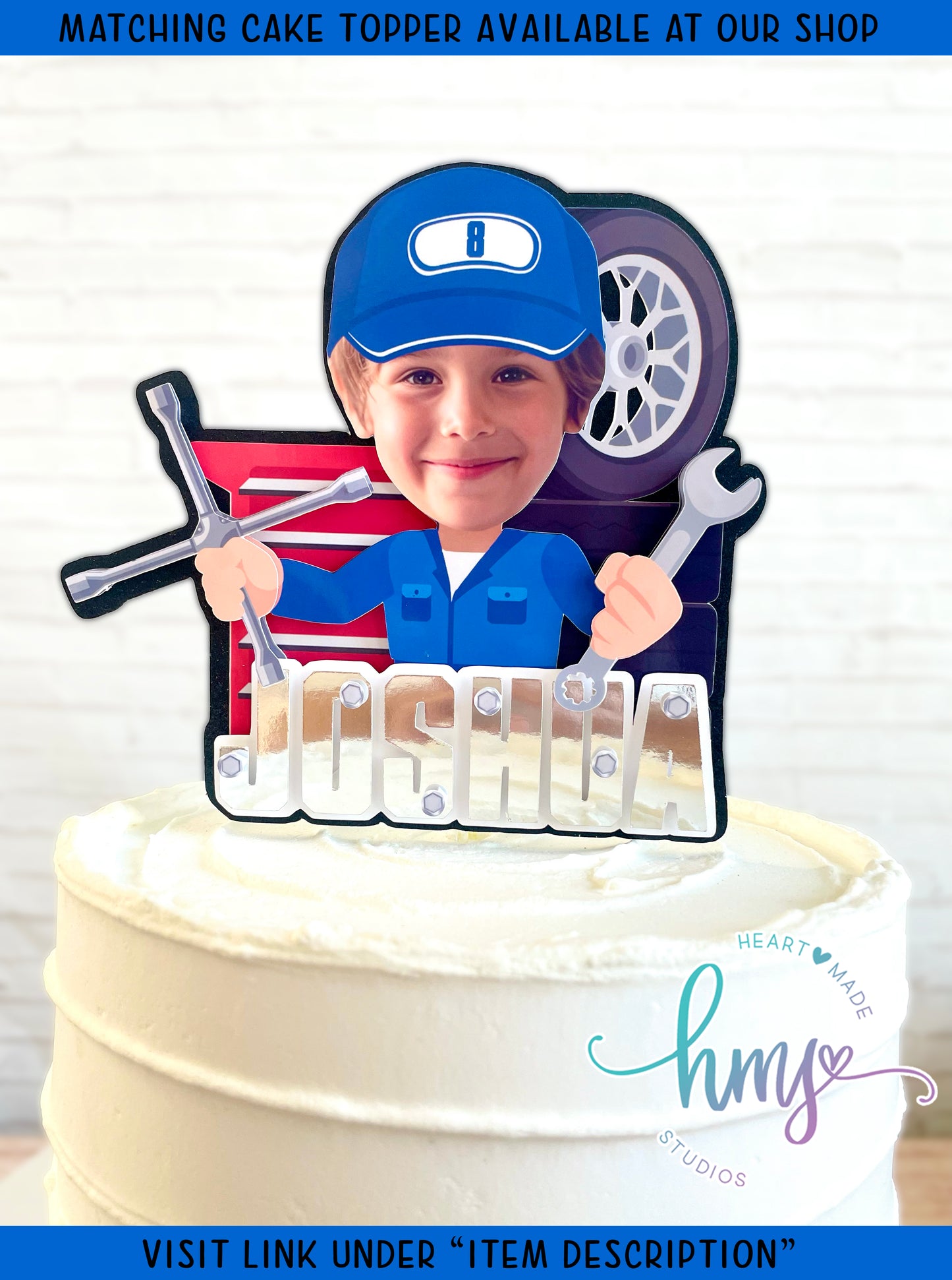 Personalized Mechanic Cupcake Toppers