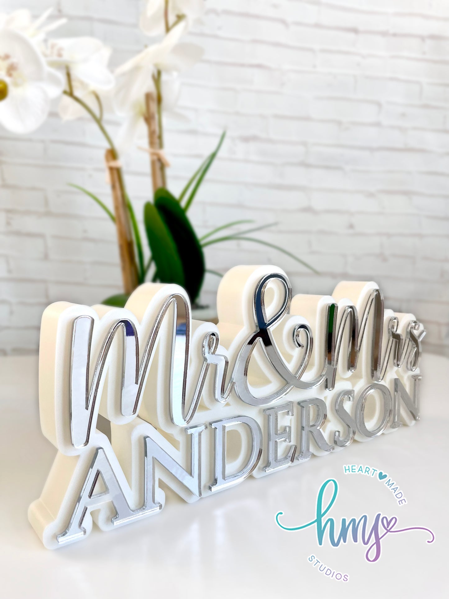 Personalized 3D Couples Name Plate