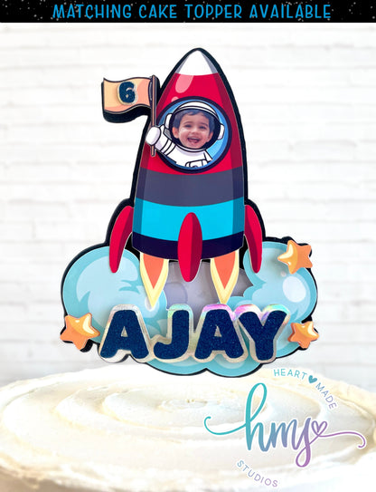 Personalized Astronaut Cupcake Toppers