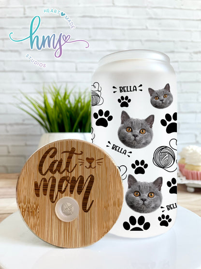 Cat Glass Cup, Custom Cat Glass,Beer Can Glass,Personalized Cat Cup,Cat Glass Tumbler,Cat Glass, Custom Pet Glass,Gift for Pet Lover,For Her