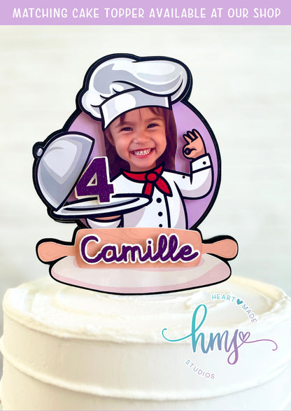 Personalized Chef Cupcake Toppers