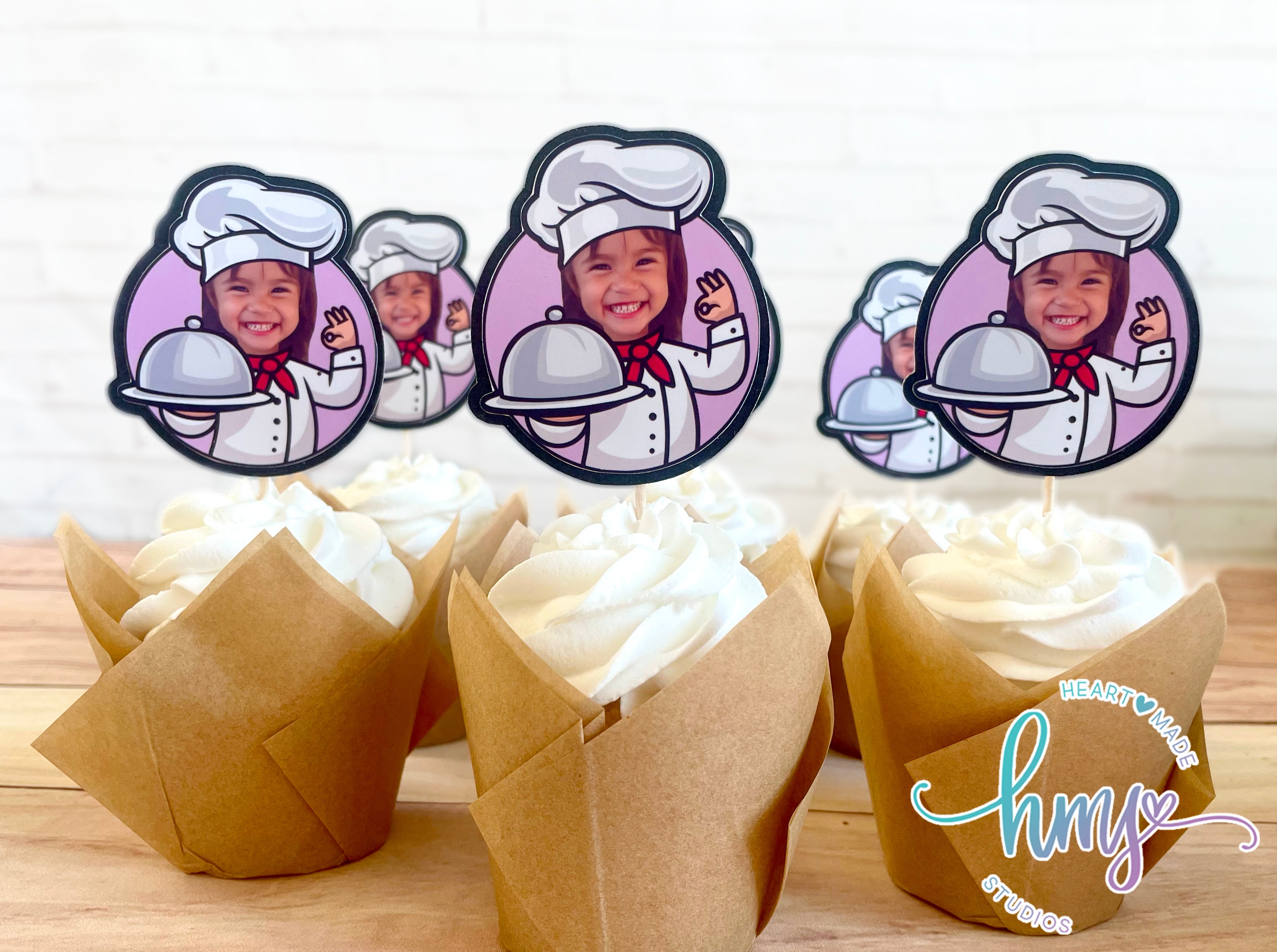Personalized Chef Cupcake Toppers – Heart Made Studios