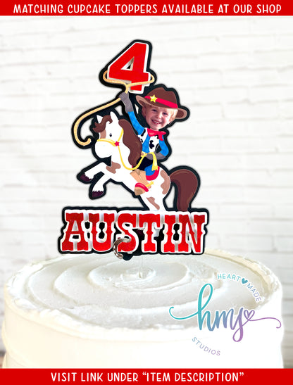 Personalized Cowboy Cowgirl Cupcake Toppers