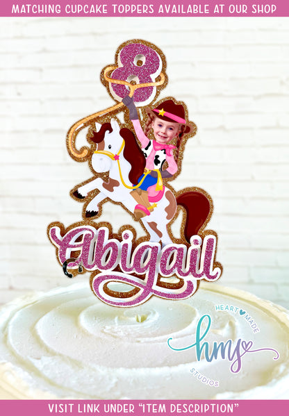 Personalized Cowboy Cowgirl Cupcake Toppers