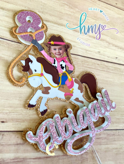 Cowgirl Cake Topper Details