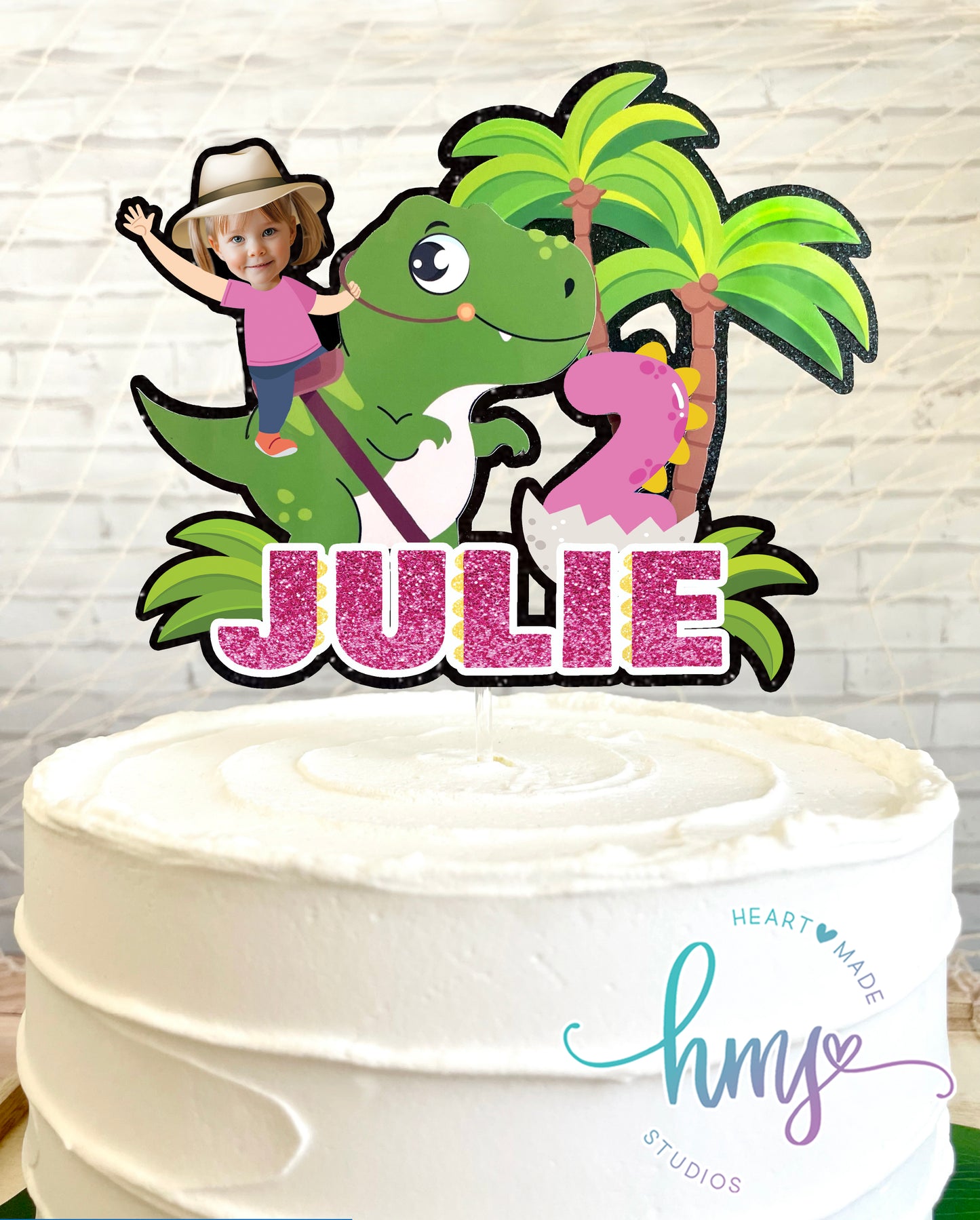 Dinosaur Cake Topper, Personalized Dinosaur Cake Topper