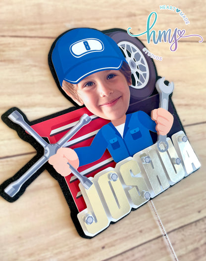 Personalized Mechanic Cake Topper