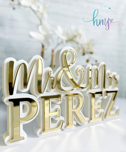 Personalized 3D Couples Name Plate