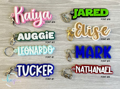 Personalized Acrylic Backpack Name Tag