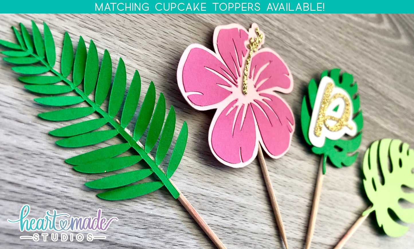 Tropical Cake Topper,Hawaiian Cake Topper