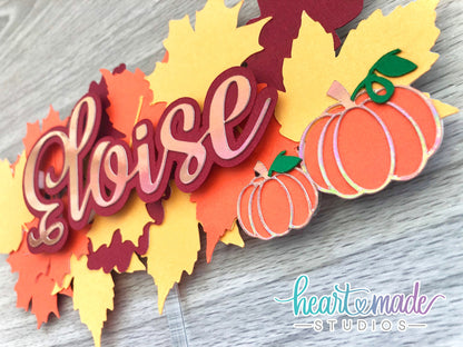 Fall Cake Topper, Pumpkin Cake Topper