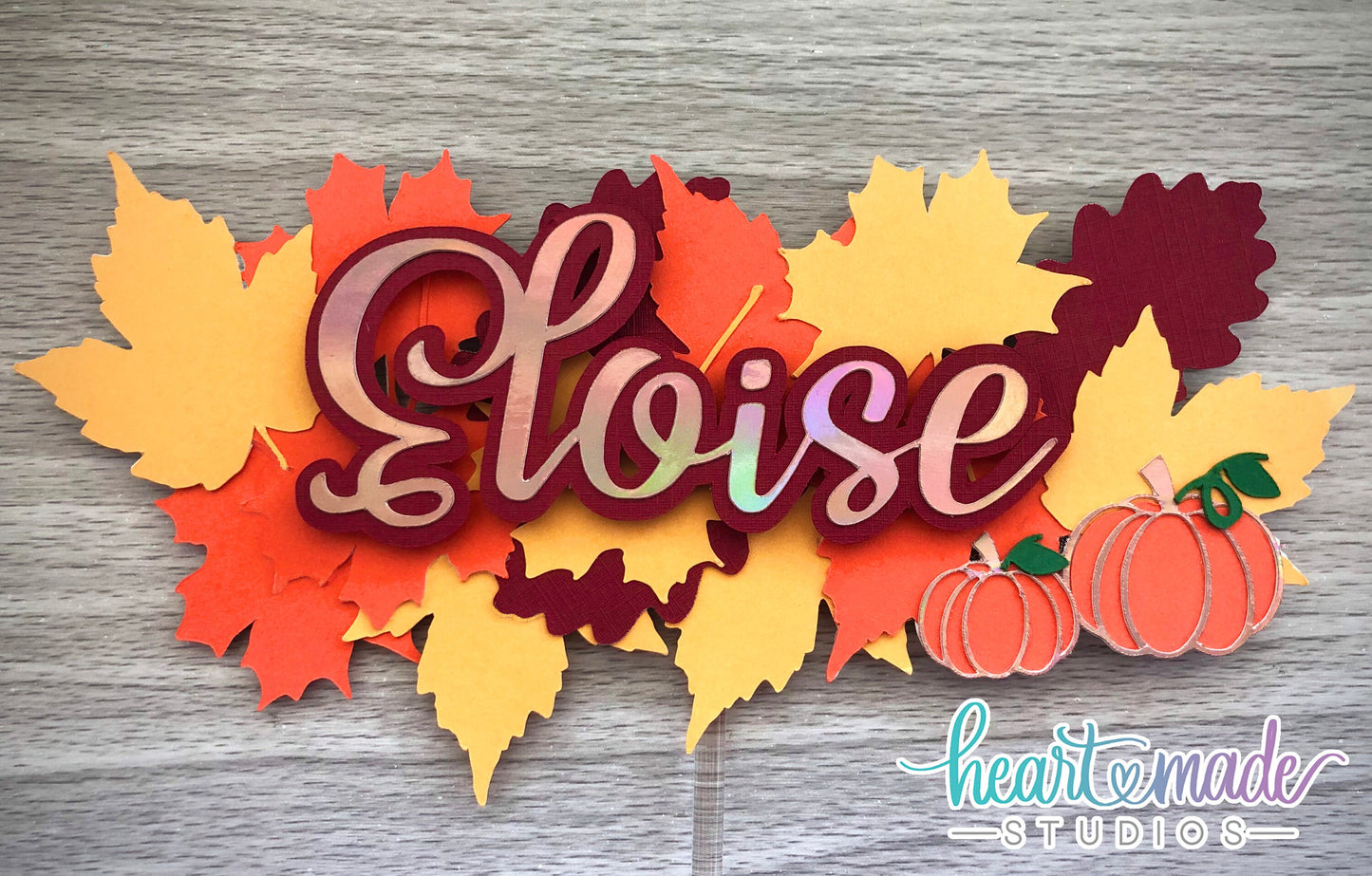 Fall Cake Topper, Pumpkin Cake Topper