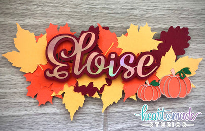 Fall Cake Topper, Pumpkin Cake Topper