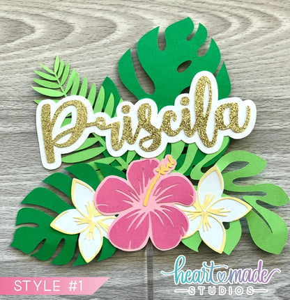 Tropical Cake Topper,Hawaiian Cake Topper