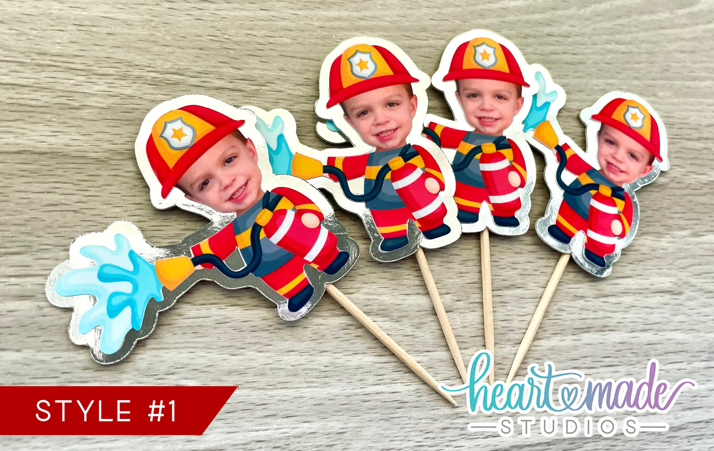 Firefighter Cupcake Toppers