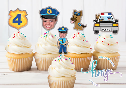Police Cupcake Toppers