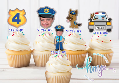 Police Cupcake Toppers