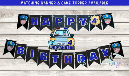 Police Water Bottle Labels, Birthday Water Bottle Labels